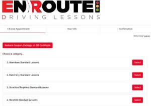 booking driving lesson